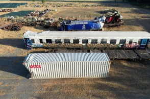 Βαγόνι της επιβατικής αμαξοστοιχίας στη θέση Κουλούρι