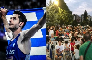 Μίλτος Τεντόγλου: Πανηγυρισμοί για το Χρυσό στα Γρεβενά