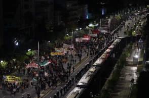 Στιγμιότυπο από την πορεία για την Επέτειο του Πολυτεχνείου