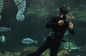 Μοναδικές εικόνες από τα Θεοφάνεια στο ενυδρείο της Κρήτης 