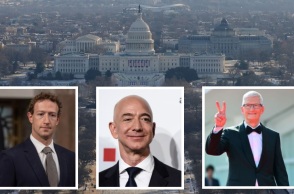 Ορκωμοσία Τραμπ: Τζεφ Μπέζος, Μαρκ Ζάκερμπεργκ, Σούνταρ Πιτσάι, Τιμ Κουκ στην εκκλησιαστική λειτουργία για τους εορτασμούς.