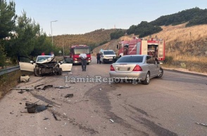 Το σημείο του τροχαίου δυστυχήματος στη Λαμία