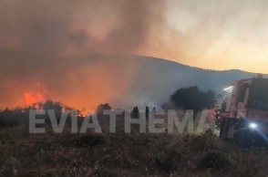 Μαίνεται η φωτιά στην Εύβοια: Ολονύχτια η μάχη των πυροσβεστών - Επιχειρούν εναέρια μέσα