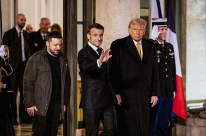 Βολοντίμιρ Ζελένσκι, Εμανουέλ Μακρόν, Ντόναλντ Τραμπ