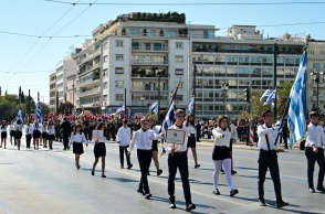 Στιγμιότυπο από την παρέλαση της 28ης Οκτωβρίου στην Αθήνα