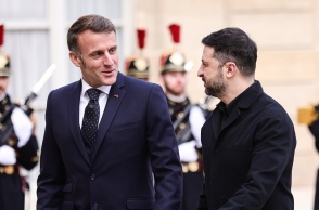 Εμανουέλ Μακρόν και Βολοντίμιρ Ζελένσκι