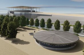 Το μουσειακό κέλυφος των «Δεσμωτών» στο Φάληρο, όπως απεικονίζεται σε φωτορεαλιστική απεικόνιση