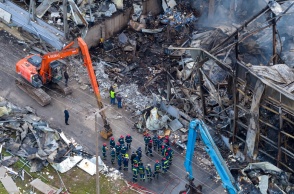 Εικόνα από την καταστραμένη πτέρυγα της Βιολάντα στα Τρίκαλα