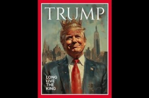 To πρωτοσέλιδο με τον Ντόναλντ Τραμπ ως βασιλιά