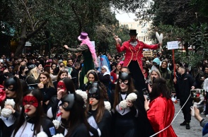 Στιγμιότυπο από το καρναβάλι στην Αθήνα