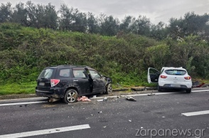 Εικόνα από το τροχαίο δυστύχημα στον ΒΟΑΚ