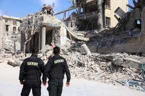 Κατεστραμμένο σπίτι από πυρά στο Ιράν