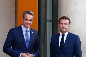 Kυριάκος Μητσοτάκης και Εμανουέλ Μακρον