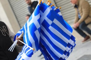 Σημαίες για την 25η Μαρτίου στο κέντρο της Αθήνας