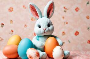 Πασχαλινά αυγά και λαγουδάκι
