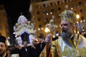 Στιγμιότυπο από την περιφορά του Επιταφίου