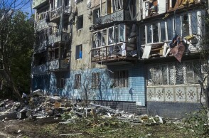 Ζημιές σε κτίριο στην Οδησσό της Ουκρανίας μετά την επίθεση ρωσικού drone