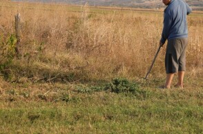Ιδιοκτήτης καθαρίζει οικόπεδο εν όψει της αντιπυρικής περιόδου