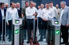 Ο Κυριάκος Μητσοτάκης στα εγκαίνια της επέκτασης του Μετρό Θεσσαλονίκης προς Καλαμαριά