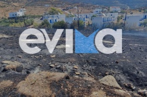 Οριοθετήθηκε η φωτιά στον Αετό Καρύστου Ευβοίας