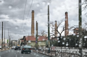 Βρεγμένο τζάμι αυτοκινήτου