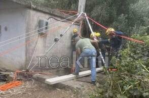 Επιχείρηση ανάσυρσης του 35χρονου από πηγάδι στην Κρήτη