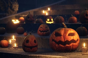 Κολοκύθες σκαλισμένες και με εσωτερικό φωτισμό ενόψει Χάλογουιν