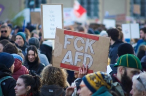 Anti-AfD Protest in Marburg, Germany
