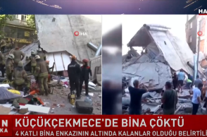 Εικόνες από την κατάρρευση κτιρίου στην Κωνσταντινούπολη