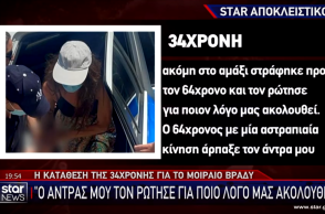 Η κατάθεση της 34χρονης για τη δολοφονία του 64χρονου στην Αρκαδία