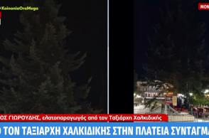 Από τον Ταξιάρχη Χαλκιδικής στην Αθήνα: Έφτασε στο Σύνταγμα το 19,5 μέτρων έλατο