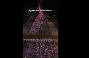 Βίντεο από drone κατέγραψε την επιστροφή των εκδρομέων του Πάσχα 