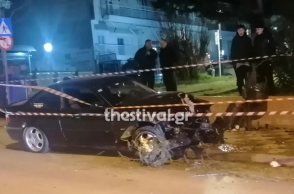 Ζημιές στο αυτοκίνητο του 27χρονου μετά το τροχαίο δυστύχημα