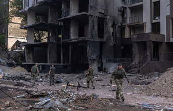 Βομβαρδισμένο κτίριο στο Κίεβο