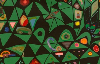Uman, Rainbow painting – olive green, 2026 (λεπτομέρεια)