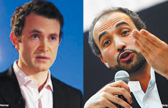 Douglas Murray (αριστερά), Tariq Ramadan (δεξιά)
