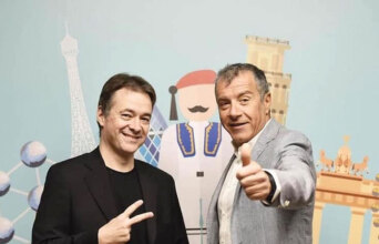 Θανάσης Χειμωνάς και Σταύρος Θεοδωράκης