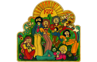 Κάρτα εορτών του Στέργιου Δελιαλή (1972). Από το βιβλίο «Αθηναϊκό Underground» (εκδ. ATHENS VOICE Books). 