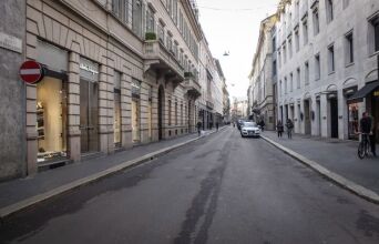 Άδειο το Μιλάνο λόγω του κορωνοϊού.