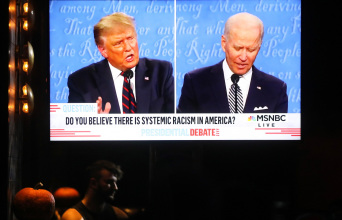 Στιγμιότυπο από το ντιμπέιτ Τραμπ-Μπάιντεν για τις προεδρικές εκλογές στις ΗΠΑ