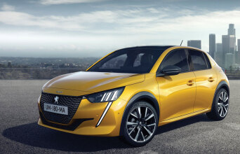 Κίτρινο αυτοκίνητο Peugeot 208