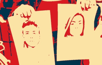 Σκίτσα με τον δημοσιογράφο Ρόμαν Προτάσεβιτς και τη σύντροφό του, Σοφία Σαπέγκα 