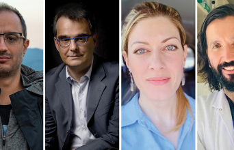 Οι επιστήμονες Γιώργος Καργιολάκης, Γιώργος Παππάς, Μυρτάνη Πιερή και Γιάννης Πρασσάς