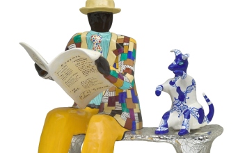 Το έργο της Niki de Saint Phalle,"Το παγκάκι" στην έκθεση «Ο Νεορεαλισμός ως πρωτοποριακό κίνημα» στο Μουσείο Β. & Ε. Γουλανδρή