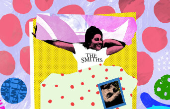 Εικονογράφηση κοπέλας ξαπλωμένης σε κρεβάτι