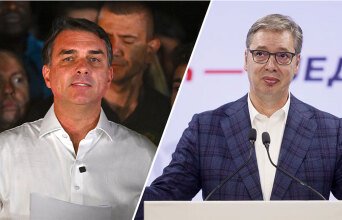 Φλάβιο Μπολσονάρου © EPA/ANDRE BORGES | Αλεξάνταρ Βούτσιτς © EPA/MARKO DJOKOVIC