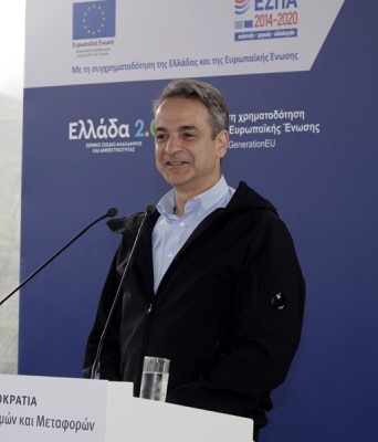 Ο πρωθυπουργός Κυριάκος Μητσοτάκης στη Λαμία για τα εγκαίνια του αυτοκινητόδρομου Ε65