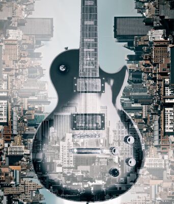 μια κιθάρα κατασκευασμένη με Τεχνητή Νοημοσύνη