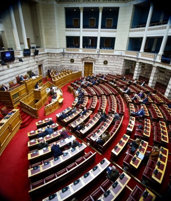 Εικόνα από την αίθουσα Ολομέλειας της Βουλής