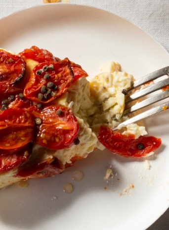 Τάρτα flan με ντοματίνια